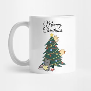 Cute Christmas - Meowy Christmas Christmas Tree Mug